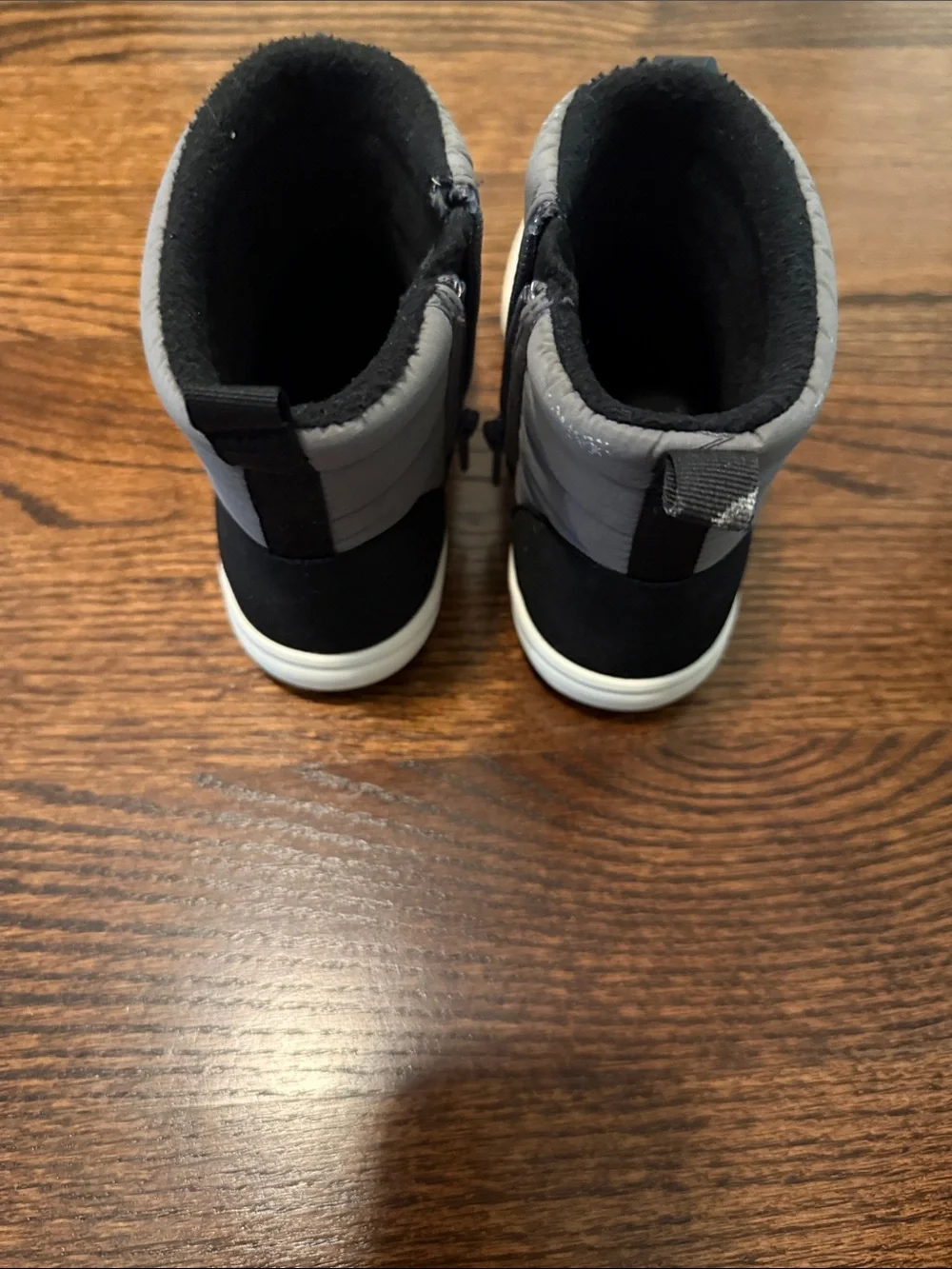 Cat & Jack Gray and Black Kids' Snow Boots